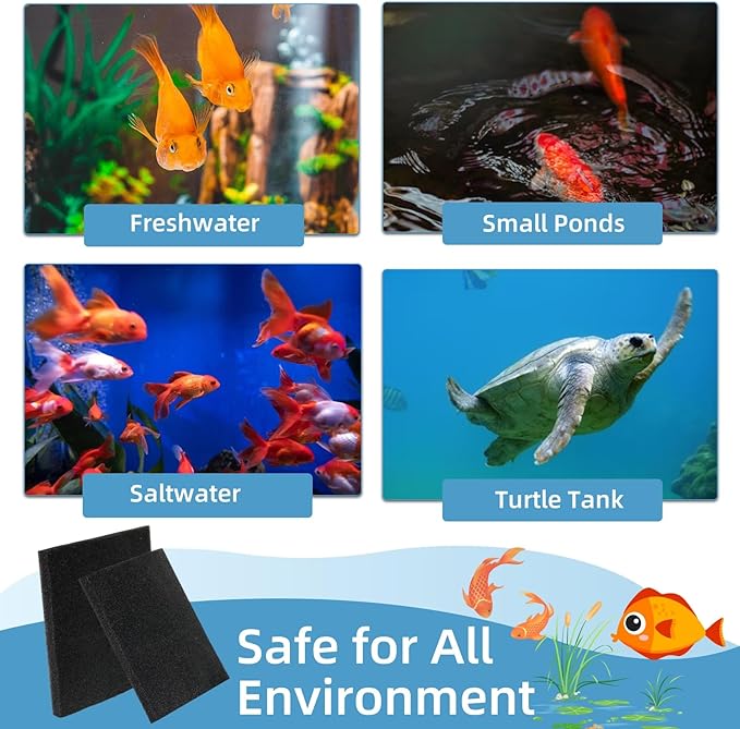 2 Pack Aquarium Sponge Filter Pad, Bio Filter Media Pad, 19.6" x 19.6"x 1.6" Cut-to-Size Open Cell Foam Sheet Replacement Foam Cover for Fish Tank Filter, 30 PPI-PawvioPets