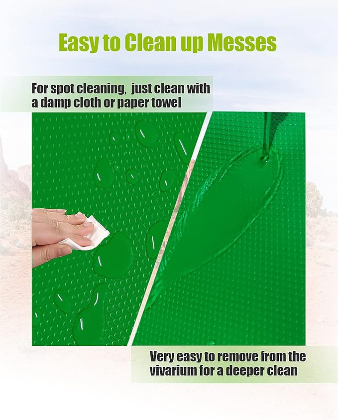 Bearded Dragon Tank Accessories, Reptile Substrate Floor for Bearded Dragon Enclosure 4x2x2, Leopard Gecko Tank Liner Mat for 120 Gallon Reptile Tank, Green-PawvioPets