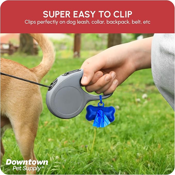 Downtown Pet Supply Dog Waste Bags (1000 CT - Rainbow Bags & 2 Dispensers) Clips to Dog Leashes & Harnesses - Poop Scoop Bags are Leak-Proof & Unscented-PawvioPets