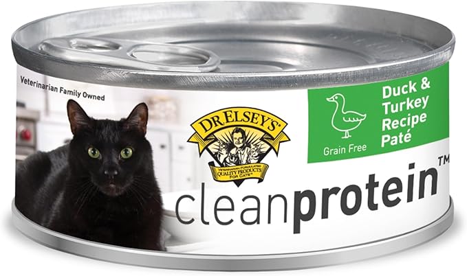 Dr. Elsey's cleanprotein Duck & Turkey Recipe Wet Cat Food, Pate 5.3 oz cans (Pack of 24)-PawvioPets