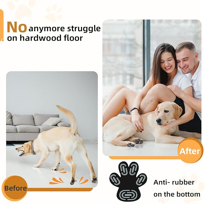 Anti-Slip Dog Paw Protector Pads for Senior Dogs, Dog Paw Adhesive Pads on Hardwood Floor,Senior Pets Essentials with Strong Traction,Puppy Grippers,12 Sets 48 pc S-PawvioPets