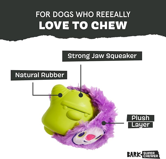 Barkbox Torbert The Troll Dog Toy for Large Dogs, Natural Rubber with Wacky Bounce Perfect for Aggressive Chewers and Long-Lasting Playtime-PawvioPets