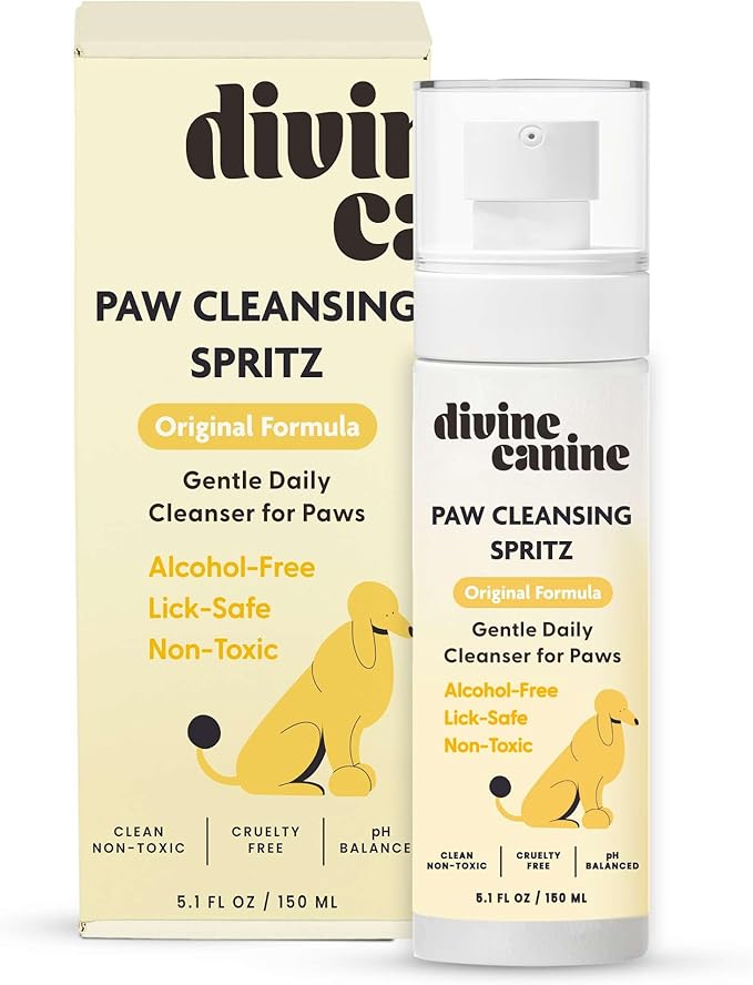 Dog Paw Cleaner - 5.1 Fl Oz of Alcohol Free Paw Cleansing Spray - Made with Aloe, Copaiba Oil, and Lemongrass Oil to Nourish and Clean Paws - Made in The USA-PawvioPets