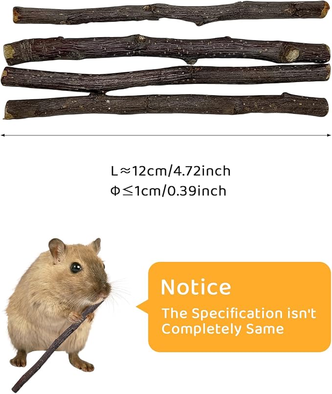 Apple Sticks 300g(0.7LB) Small Animals Wooden Pet Chew Treats Toys for Guinea Pigs Hamsters Rabbits Chinchillas Squirrels Small Animal Molar Wood Treats Toys-PawvioPets