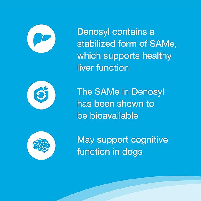 Nutramax Denosyl Liver and Brain Health Supplement for Medium Dogs - With S-Adenosylmethionine (SAMe), 30 Tablets-PawvioPets