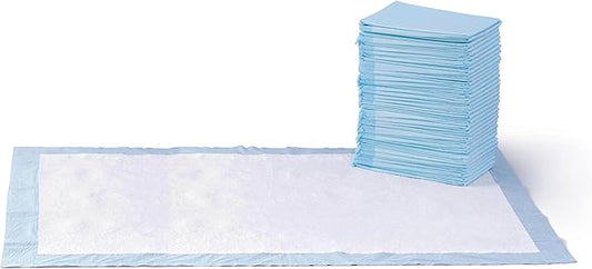 Amazon Basics Leakproof Dog and Puppy Pee Pads with 5-Layer Quick-Dry Surface for Potty Training, Standard Absorbency, Giant, 27.5 x 44Inch, Pack of 40, Blue & White-PawvioPets