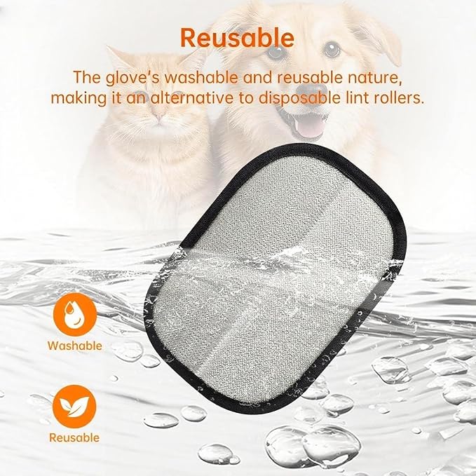 2Pcs Pet Hair Removal Gloves for Dogs and Cats, 2025 Upgraded Electrostatic Magic Hair Remover Glove,Reusable for Couch, Car Seat, Clothing, Carpet, Furniture & Bed Sheets(Black)-PawvioPets