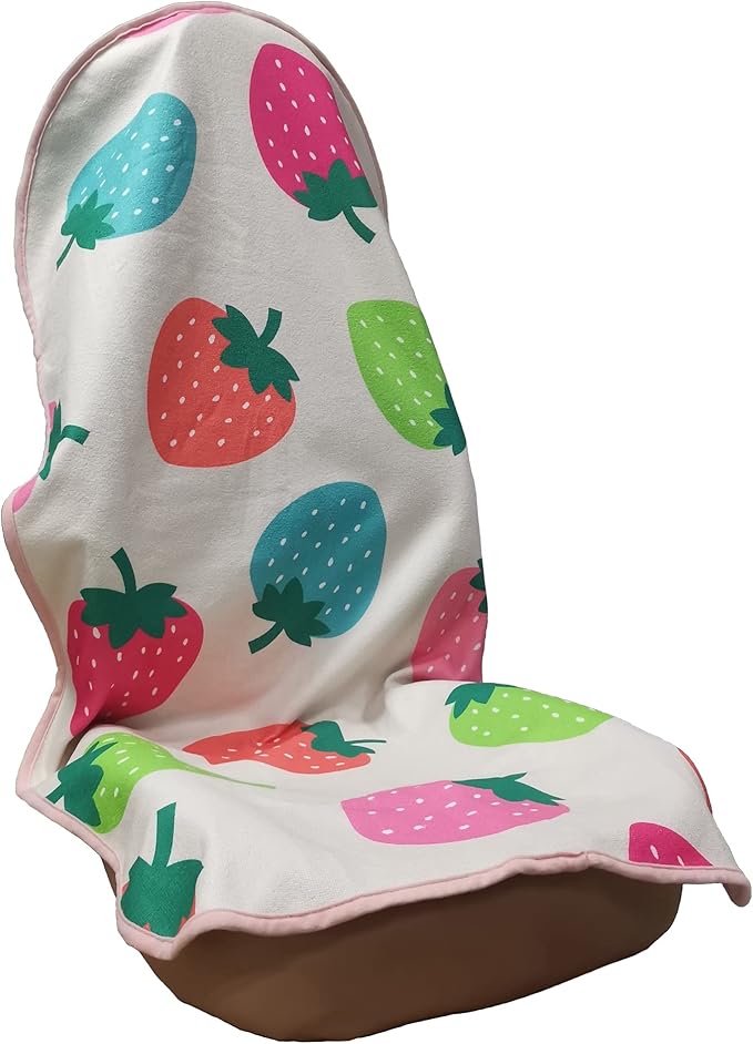 Car Seat Cover Protector Front Seats,for Gym Workout,Running,Swimming,Beach and Hiking,Waterproof Sweat Towel Bucket Seat Covers for Cars SUV Trucks (Strawberry, 1Pcs)-PawvioPets