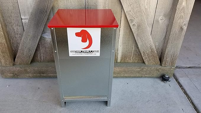 Duncan's Dog Feeder - Galvanized Metal Pet Food Station for Outdoor or Indoor Use - Automatic Gravity Self Feeding Dispenser for Small, Medium, and Large Breeds - Holds 25 Pounds of Dry Kibble-PawvioPets