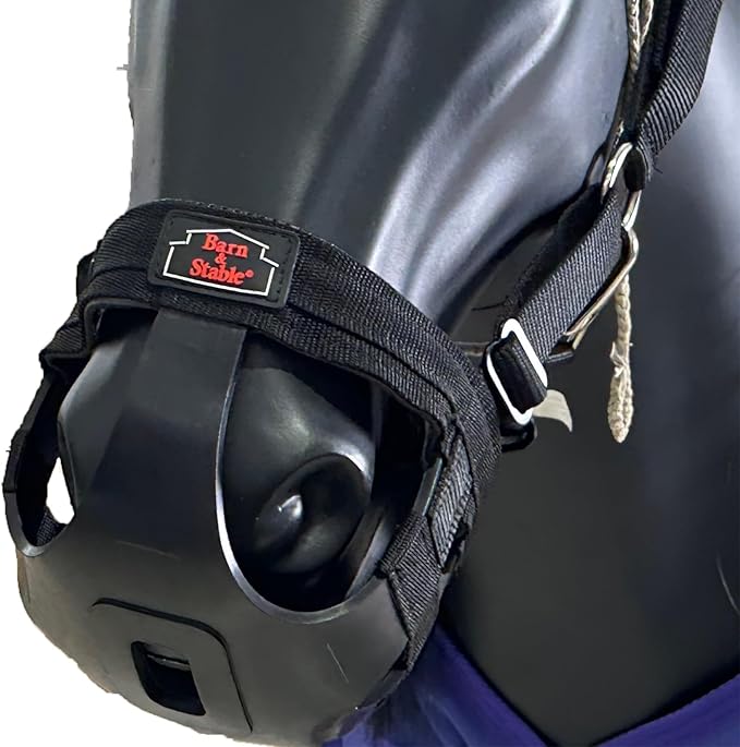 BARN & STABLE Horse Grazing Muzzle Halter for Easy Breathe, Comfortable Professional Horse Muzzle Grazing with Adjustable Straps, Velcro and Buckles, Suitable for Precaution of Laminitis-PawvioPets