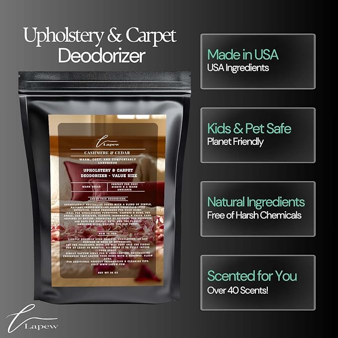 Cashmere Cedar Carpet Freshener Powder Refill 36 oz | Powerful Odor Eliminator for Home | Upholstery Deodorizer | Carpet Deodorizer | Pet Urine | Cat Litter Box-PawvioPets