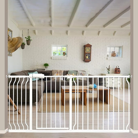 Extra Wide 67-71.5 Inch Baby Gates for Stairs, Doorways - No Drilling, Pressure Mounted Pet Gates for Kids and Dogs-PawvioPets