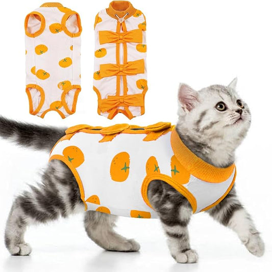DENTRUN Cat Surgery Recovery Suit Anti Licking Spay Snuggly Vest, Pet Surgical Recovery Shirt After Surgery for Male Female Cat Small Dog Cone E-Collar Alternative-PawvioPets