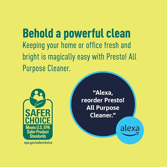 Amazon Brand – Presto! All Purpose Cleaner, Lemon Scent, 32 fl oz, Pack of 2-PawvioPets