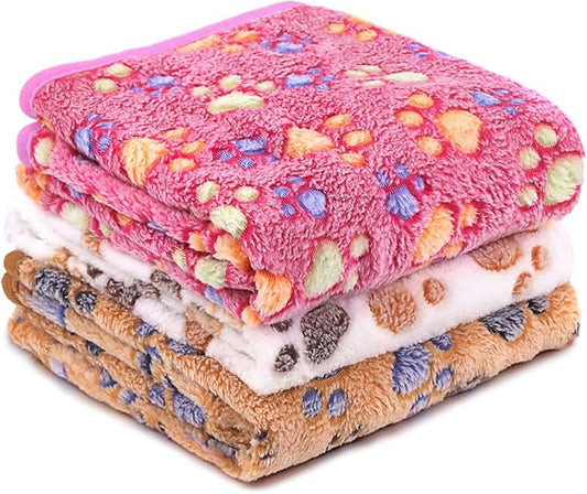 3 Pcs Washable Guinea Pig Blankets Absorbent Small Animal Fleece Bedding Cage Liners Reusable Pet Pee Pad Sleep Mat Pad Cover for Hamster Ferret Rabbit Chinchilla Hedgehog (Multi, Muitisize)-PawvioPets