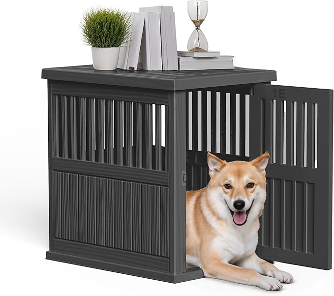 Dog House - Resin Outdoor Dog Kennel with Ventilated Design, Waterproof Dog Bed Shelter for Backyard, Garden & Patio-PawvioPets