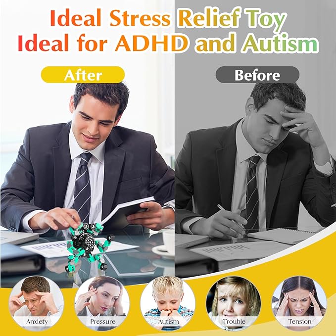 for Mom Transformable Fidget Spinners for Kids and Adults Stress Relief Sensory Toys for Boys and Girls Fingertip Gyros Toy Birthday Party Favors for Kids Classroom Gifts-PawvioPets