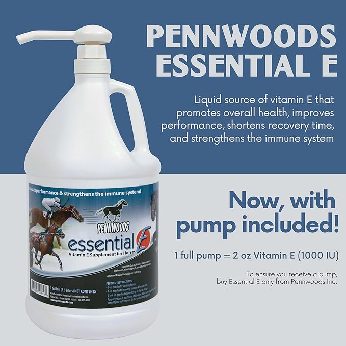 Essential E: Equine Vitamin E Supplement for Horse Health, Performance, Recovery & Nutrition - 1 Gallon-PawvioPets