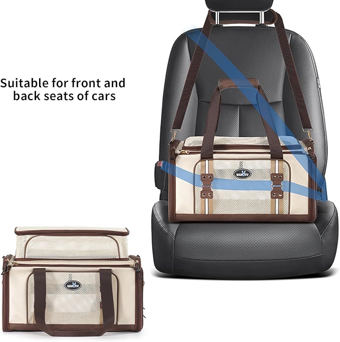 Cat Carrier,Dog Carrier for Small Dogs,TSA Approved/Expandable/3D Foldable Mat/900D Wear Resistant Oxford Fabric,Pet Carrier Airline Approved,Dog Car Seat for Car Travel,Outdoor Camping-PawvioPets