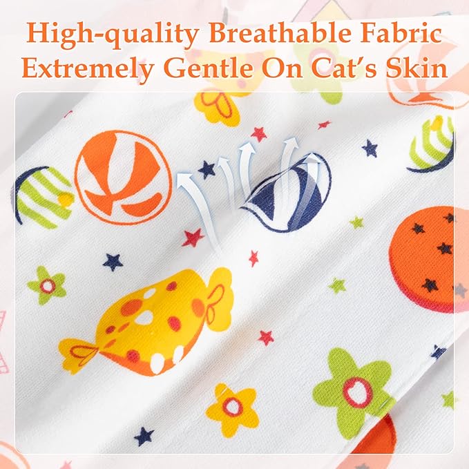 ANWA Cat Recovery Suit - Breathable Cat Onesie for Cats After Surgery Female, Kitten Surgery Recovery Suit Female Abdominal Wounds-PawvioPets