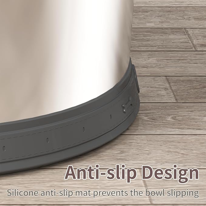 10L Dog Water Bowl No Spill 2.6 Gallon Super Large Capacity Stainless Steel No Splash Dog Bowls 338oz Slow Drinking Feeder with Non-Slip Base Pet Water Dispenser for Dogs-PawvioPets