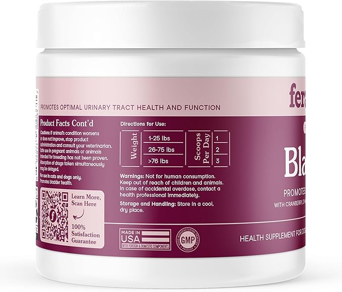 Fera Pets Bladder Support - Cranberry for Dogs & Cats - D-Mannose & Marshmallow Root - Urinary Tract Support - Supports Normal Urine pH - Boosts Immunity - 60 Scoops-PawvioPets