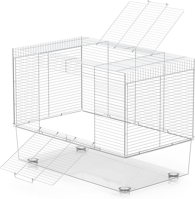 BUCATSTATE Hamster Cage 3-Level with Accessories, Includes Free Exercise Wheel, Water Bottle, Food Bowl & Hamster Hideout, Large Hamster Cage for Dwarf Hamster, Mice, Degus (24.4" L*13.7 "W*16.9" H)-PawvioPets