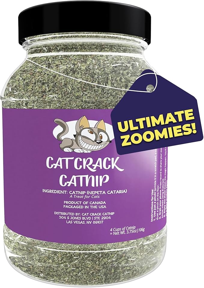 Cat Crack Catnip, Zoomie-Inducing Cat Nip Blend, North American Made & 100% Natural, Safe & Non-Addictive Catnip Treats Used to Supplement Cat Nip Toys, Spray, & Accessories (4 Cups)-PawvioPets