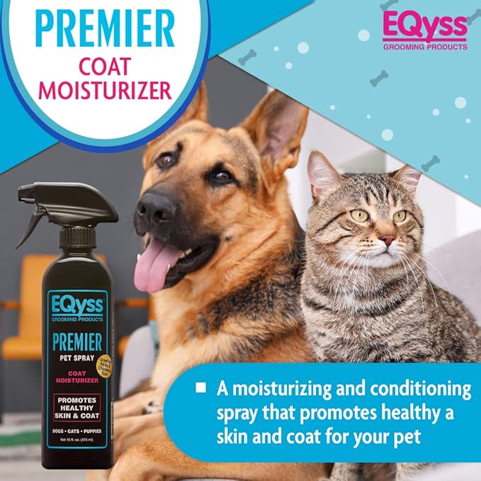 EQyss Premier Pet Spray - Moisturizes & Conditions for Healthy Skin & Coat, Non- greasy, Repels Dust & Dirt - Great for Dogs, Cats, Puppies (16 oz)-PawvioPets