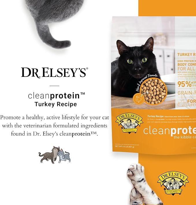 Dr. Elsey's cleanprotein Turkey Cat Kibble 2 lb. Bag-PawvioPets