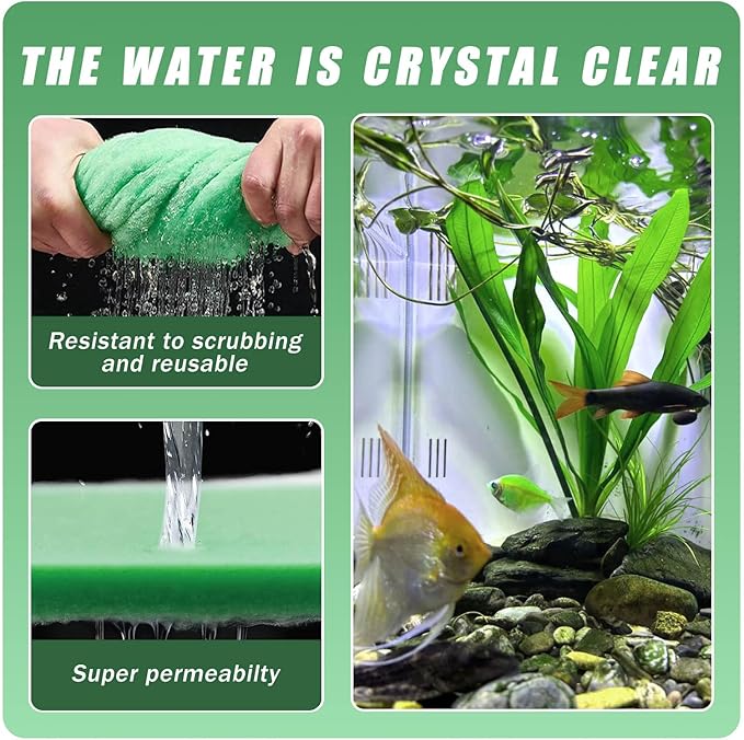 2PC Aquarium Filter Media Floss - 12"x78" (13ft per Roll) Total 12ft - 1" Thick Premium Polyester Filter Pad for Fish Tank - Mechanical Filtration, Crystal Clear Water, Fits Most Filters-PawvioPets