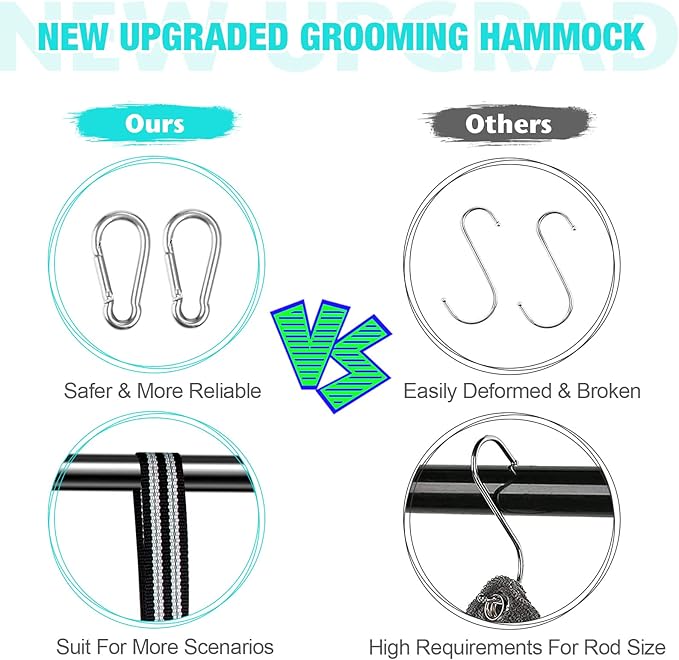 Dog Grooming Hammock - Upgrade Pet Grooming Harness for Nail Trimming (L 50lb), Dog Sling for Nail Clipping, Dog Hanging Holder Hanger for Cutting Nail with Nail Clippers-PawvioPets