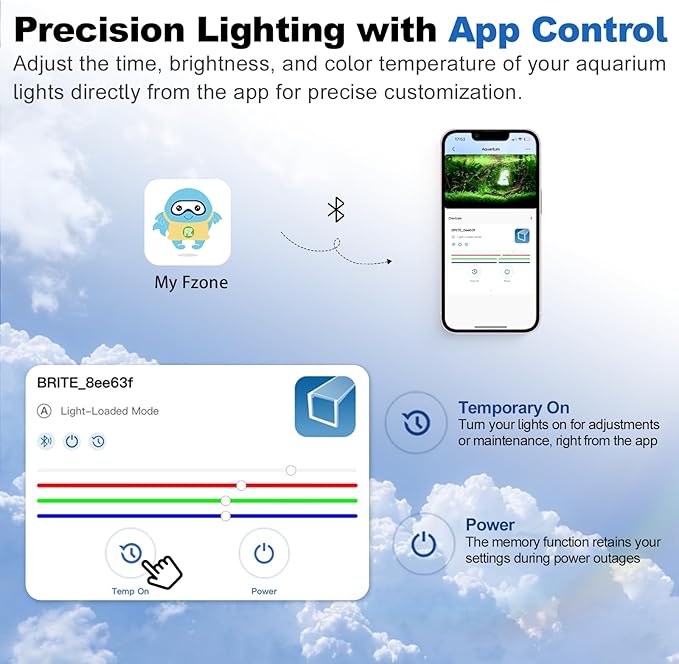 FZONE LED Aquarium Light with APP Control, Full Spectrum for 47-55" Planted Aquariums, Timer Sunrise/Sunset,72W (Light 120)-PawvioPets