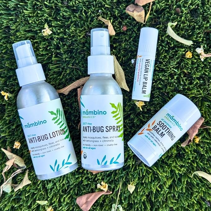 Anti-Bug Spray DEET-Free – Organic, All-Natural Bug Spray Travel Size with Essential Oils – Non-Toxic, Reef Safe, Face-Safe Bug Repellent for Babies, Kids, Adults by Mambino Organics, 4oz-PawvioPets