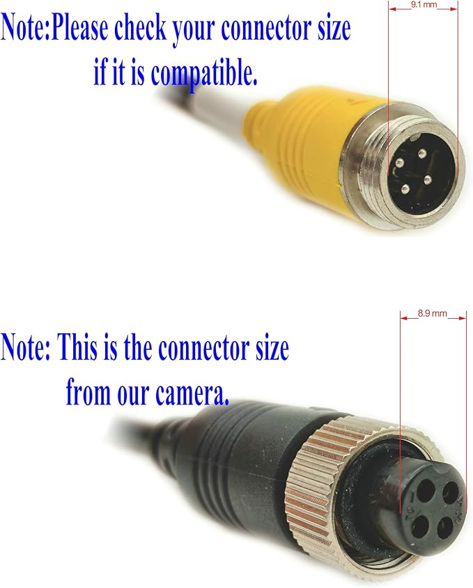 Bus Truck Vehicle Backup Cameras Wide View Angle cab cam Rearview Reverse Waterproof Night Vision 4 PIN Cam for Travel Trailer/Pickup/Van/RV Camper/Motor Home (12V,package not include extension cable)-PawvioPets