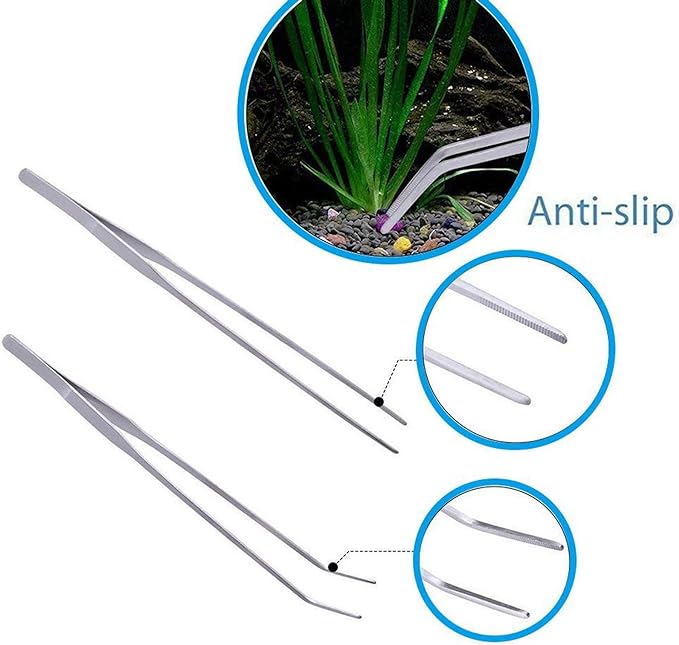 Aquarium Aquascaping Tool, Long Tweezers Scissors Spatula, 4 in 1 Stainless Steel Aquatic Plants Set for Fish Starter Kits, Aquariums Tank and Terrarium-PawvioPets