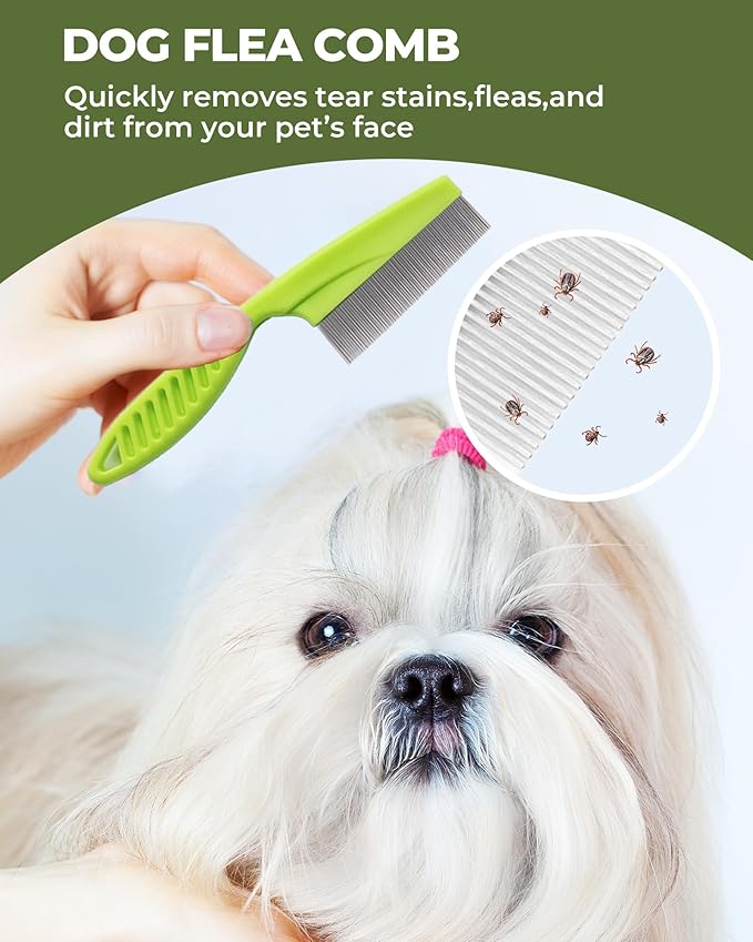 Dog Brush for Shedding Grooming,6 Pack Long-Pin Brush Set for Long Haired Dog Cat Goldendoodles Poodles Doodles Green-PawvioPets