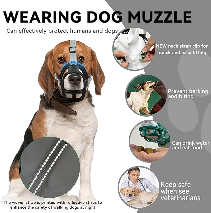 Dog Muzzle, Basket Muzzle for Small Medium Large Dogs, Anti-Biting and Chewing, Lightweight & Sturdy Cage Design, Allows Panting & Drinking, Ideal for Grooming & Training(Black Size S)-PawvioPets