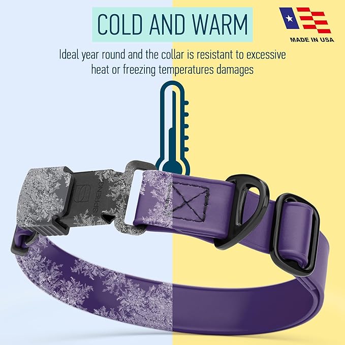 Dogline Biothane Waterproof Dog Collar with Herm Sprenger Stainless Steel Quick Release Buckle – Heavy Duty Tactical Durable Collar for Dogs – Comfortable and Safe Pet Collar, W 3/4" L 12-19", Purple-PawvioPets