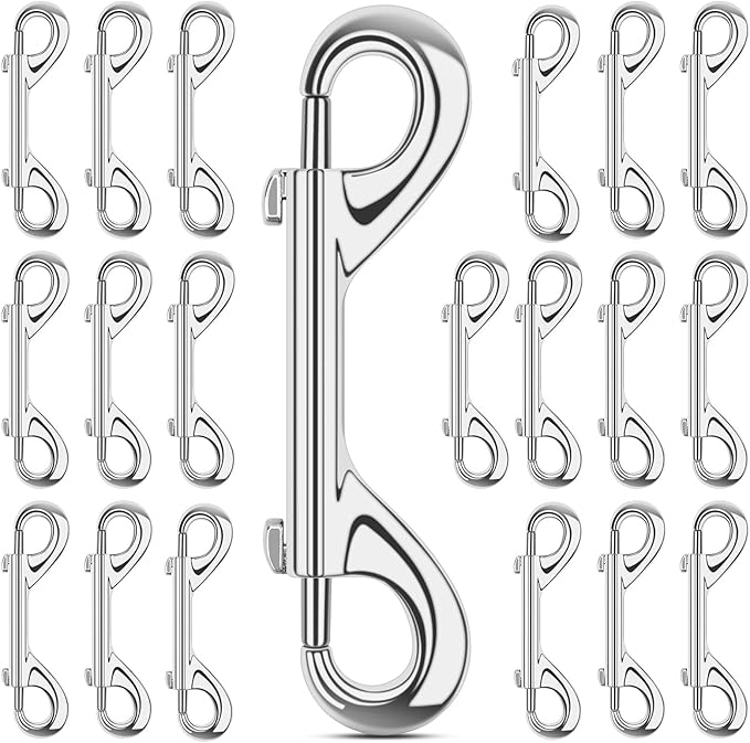 ERKOON 3.5 inch Double Ended snap Hooks,110lbs Metal Clips Load Capacity Zinc Alloy Double Sided Clips Heavy Duty Trigger Snap for Dogs Leashes/Water Bucket/Horse Feed/Hammocks Bolt snap-PawvioPets