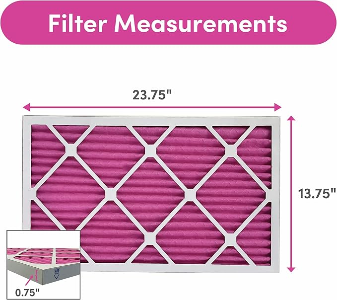 Colorfil 14x24x1 Air Filter (4-Pack) | Made in the USA | Color Changing | Remove Cat and Dog Odor | MERV 8 for Pet Hair Dander and Dust | 13.75"x23.75"x0.75" Exact Size-PawvioPets