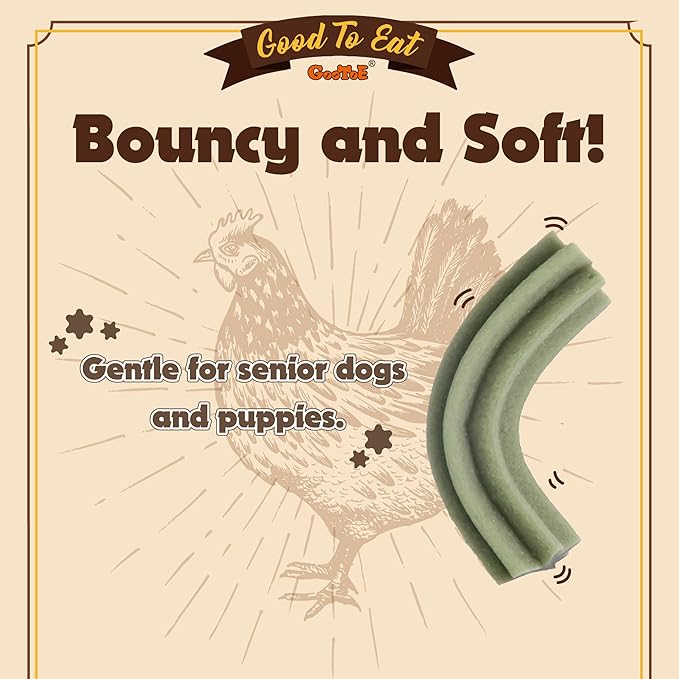 Gootoe Soft Chicken Dental Chews with Chlorophyll 1.5 lb, All Natural, Grain-Free, High-Protein, Healthy & Easily Digestible, Soft Texture, Resealable-PawvioPets