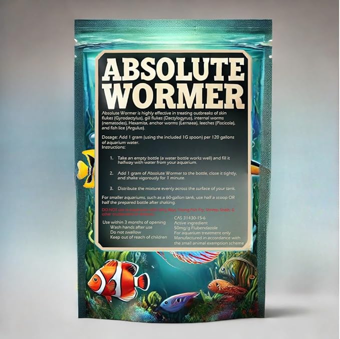 Freshwater and Saltwater Fish Powder Medication. with parasites and Flukes. (5G - Treats 600 GALLONS)-PawvioPets