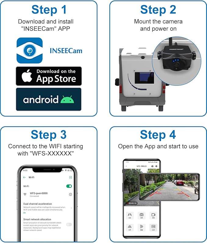 1080P Magnetic Wireless Backup Camera, 90 Days Standby Rechargeable Battery, Waterproof Rear/Front View Camera for Hitching Boat Trailer Horse Pickup RV Car for iPhone iPad Android-PawvioPets