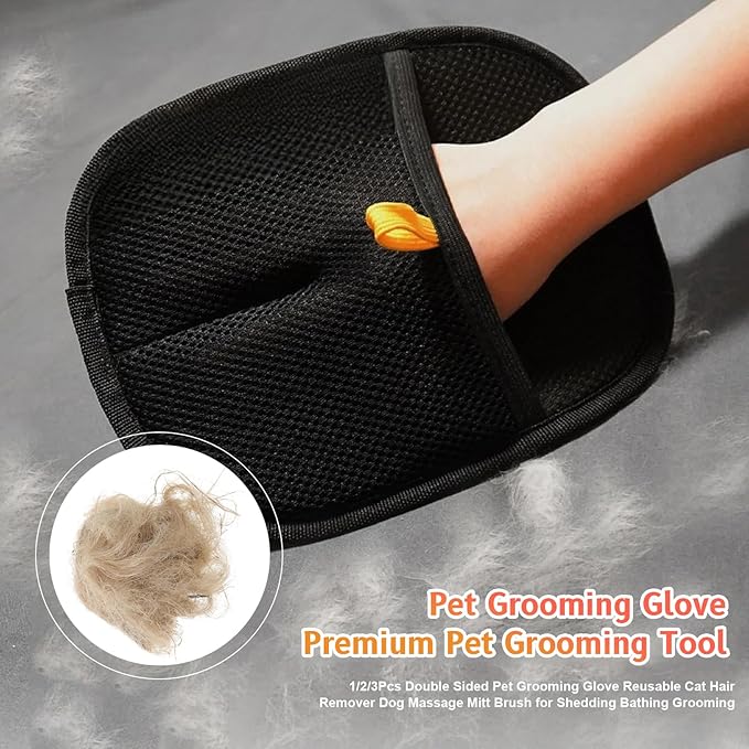 Cat Grooming Gloves, Pet Hair Removal Glove for Cats & Dogs, 2025 New Upgrade Efficient Grooming Gloves for Pet Hair, Reusable Pet Hair Glove-PawvioPets