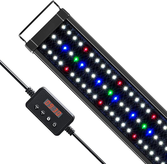 NICREW ClassicLED Plus LED Aquarium Light with Timer, 21 Watts, for 30 to 36 Inch Fish Tank Light, Daylight and Moonlight Cycle-PawvioPets