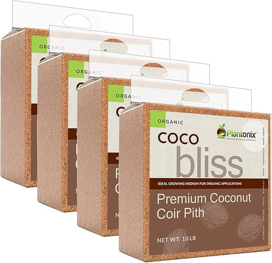 Coco Bliss (40lbs) - Organic Coco Coir for Plants - OMRI-Listed Coco Coir Brick for Garden Soil & Potting Mixes - Coconut Fiber Substrate Mixes with Potting Soil for Indoor Plants & Outdoor Plants-PawvioPets