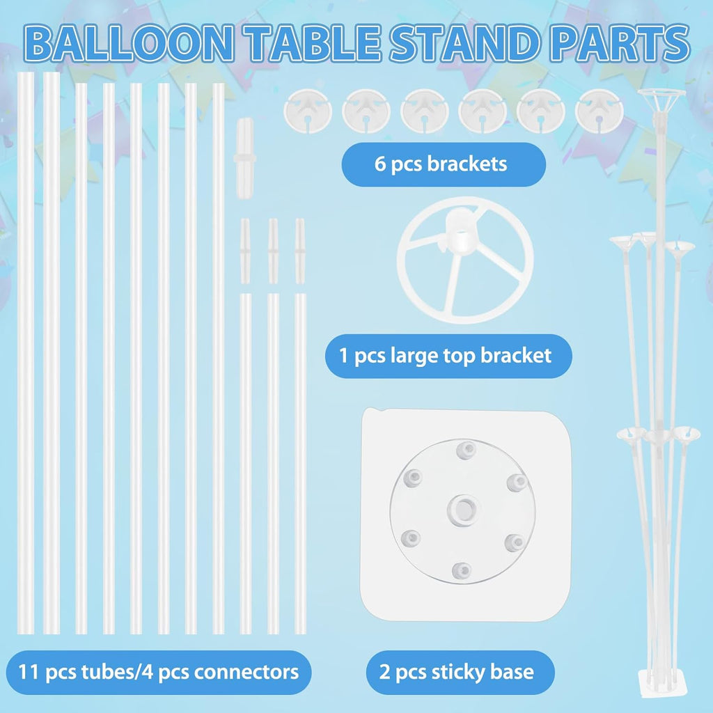 Balloon Stand Kit (4 Sets) - Durable Balloon Sticks with a Sticky, Stable Base for Tabletop Decorations, Perfect for Weddings, Birthdays, Baby Showers, and Graduation Parties.