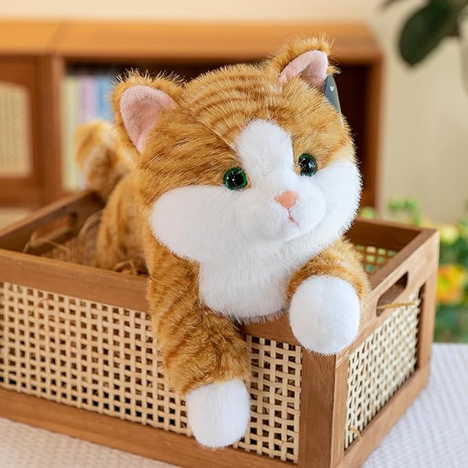 19 inch 3 lbs Cat Weighted Stuffed Animals, Realistic Weighted Cat Stuffed Animal, Sensory Comfort Plush Throw Pillow, Soft Kawaii Kitty Plush Toy Gift for Adults Kids Youth-PawvioPets