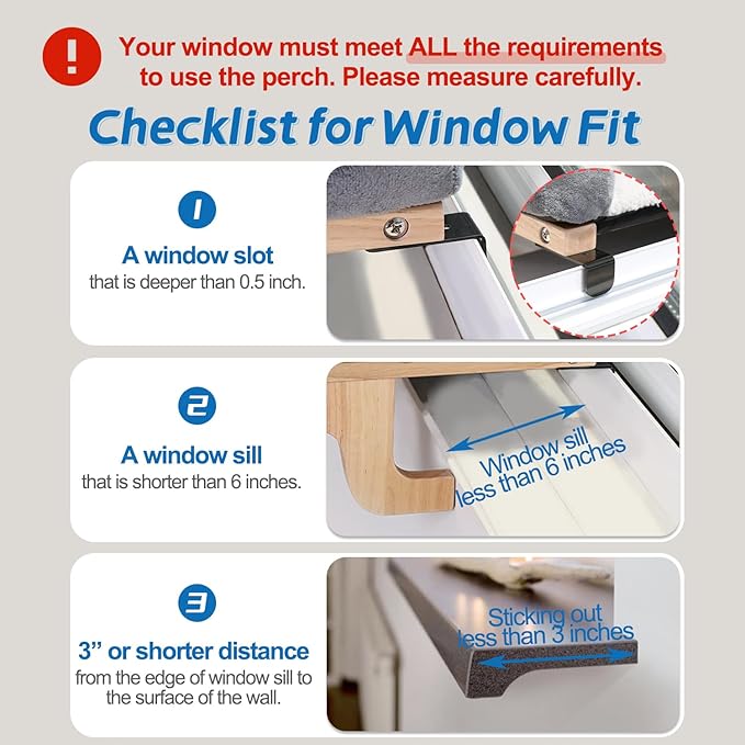 Easy Seat Cat Perch for Window Sill - Hammock Design w/Pine Wood & Robust Metal Frame - Cat Window Seat for Large Cats and Kittens (Natural Color Wood w/Gray Bed, Large (26''W x 14''D))-PawvioPets